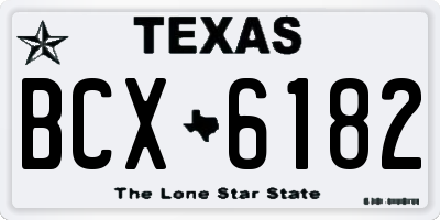 TX license plate BCX6182