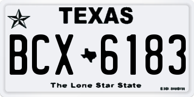 TX license plate BCX6183