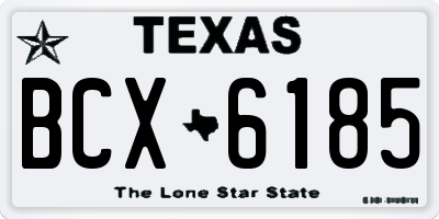 TX license plate BCX6185