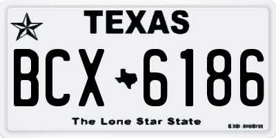 TX license plate BCX6186