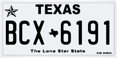 TX license plate BCX6191