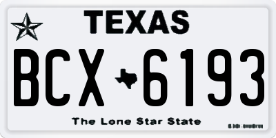 TX license plate BCX6193