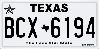 TX license plate BCX6194