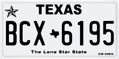 TX license plate BCX6195