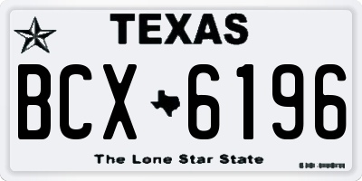 TX license plate BCX6196