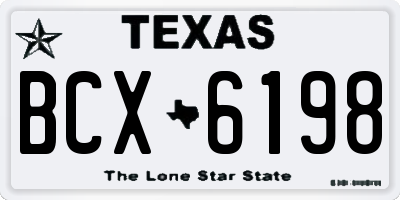 TX license plate BCX6198