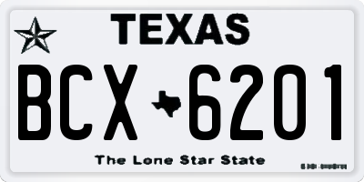 TX license plate BCX6201