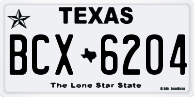 TX license plate BCX6204