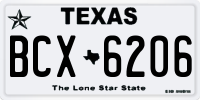 TX license plate BCX6206