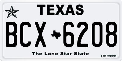 TX license plate BCX6208