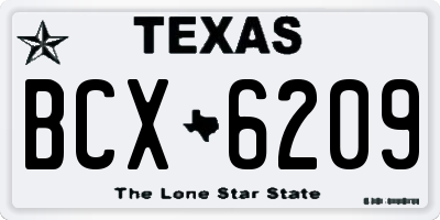 TX license plate BCX6209