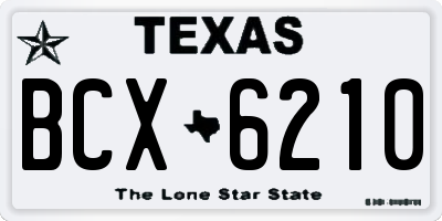 TX license plate BCX6210