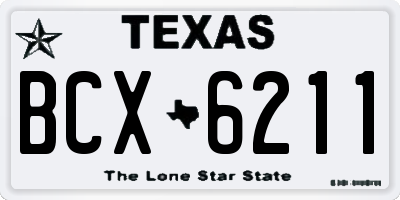 TX license plate BCX6211