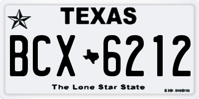 TX license plate BCX6212