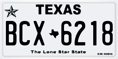 TX license plate BCX6218