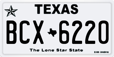 TX license plate BCX6220