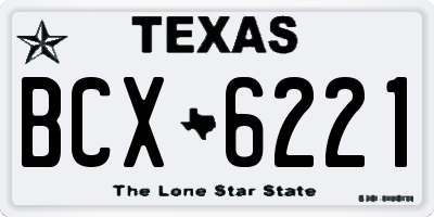 TX license plate BCX6221