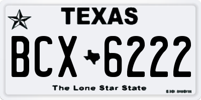 TX license plate BCX6222