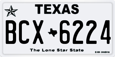 TX license plate BCX6224
