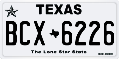 TX license plate BCX6226