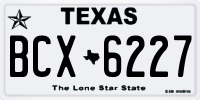 TX license plate BCX6227