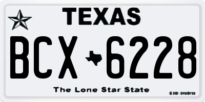 TX license plate BCX6228