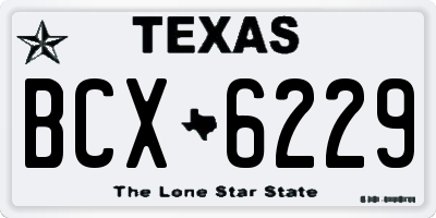 TX license plate BCX6229
