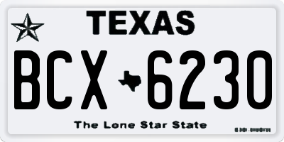 TX license plate BCX6230