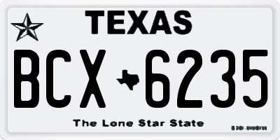 TX license plate BCX6235