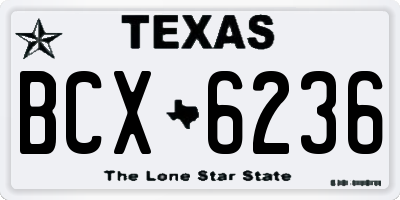 TX license plate BCX6236
