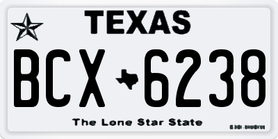 TX license plate BCX6238