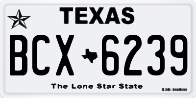 TX license plate BCX6239