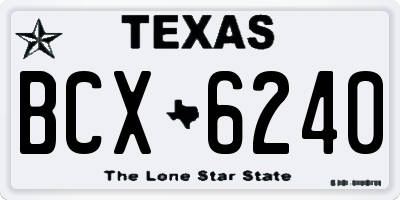 TX license plate BCX6240