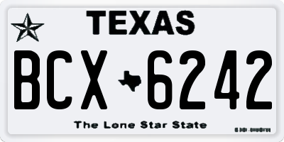 TX license plate BCX6242