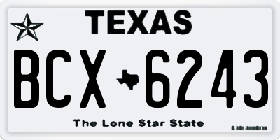 TX license plate BCX6243