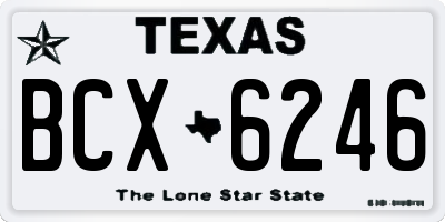 TX license plate BCX6246