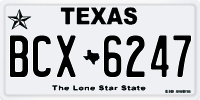 TX license plate BCX6247