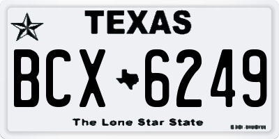 TX license plate BCX6249