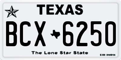 TX license plate BCX6250