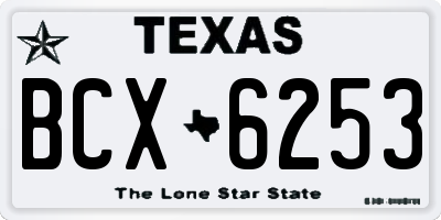 TX license plate BCX6253
