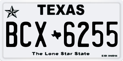 TX license plate BCX6255