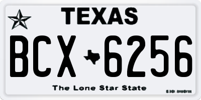 TX license plate BCX6256