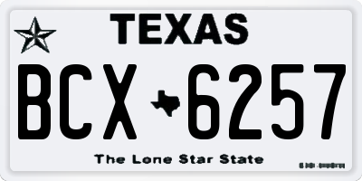 TX license plate BCX6257