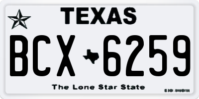 TX license plate BCX6259