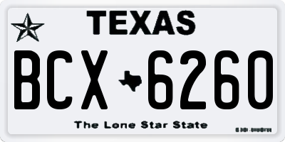 TX license plate BCX6260