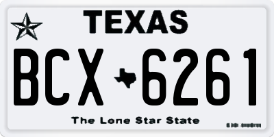 TX license plate BCX6261