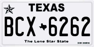 TX license plate BCX6262