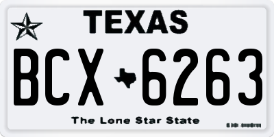 TX license plate BCX6263