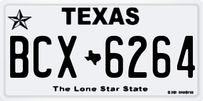 TX license plate BCX6264