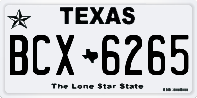 TX license plate BCX6265